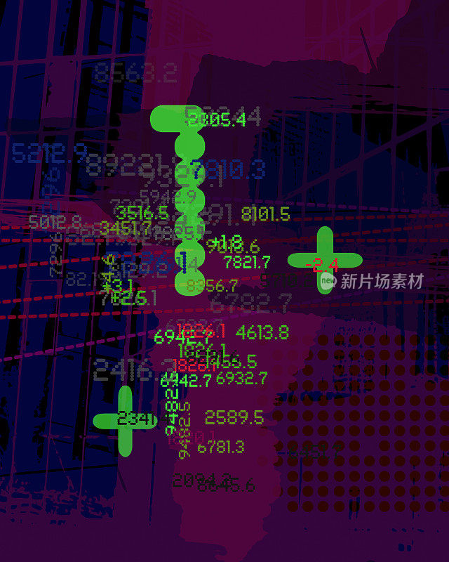 Fintech。融资。数字1和数据在图形背景上