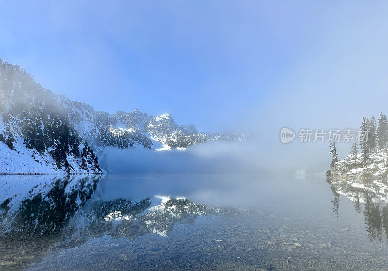 雪湖，华盛顿州，冬天