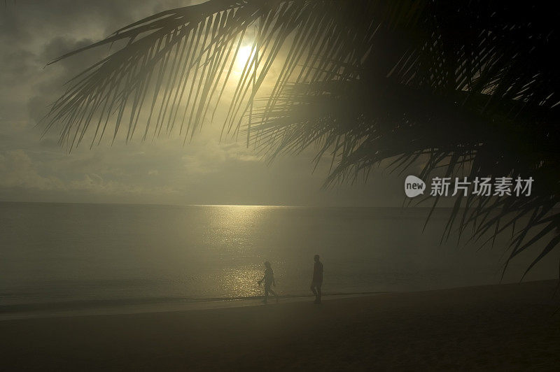 浪漫的海滩漫步