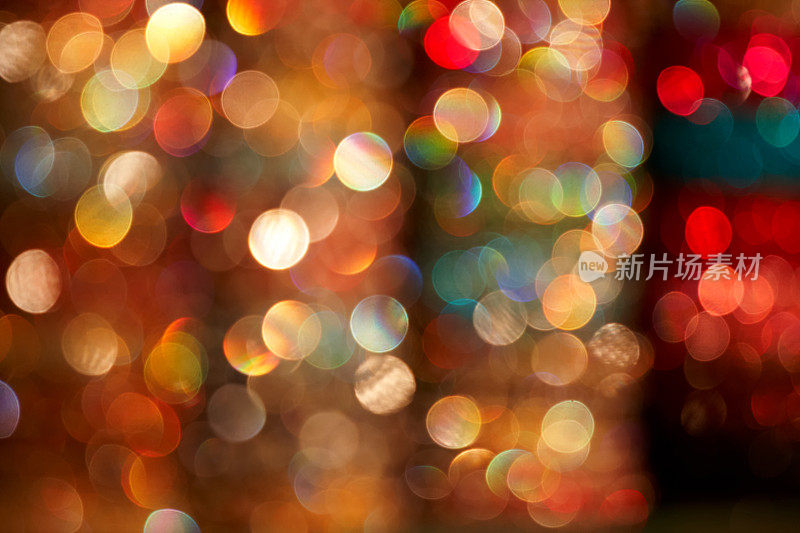 彩色散焦灯，圣诞背景