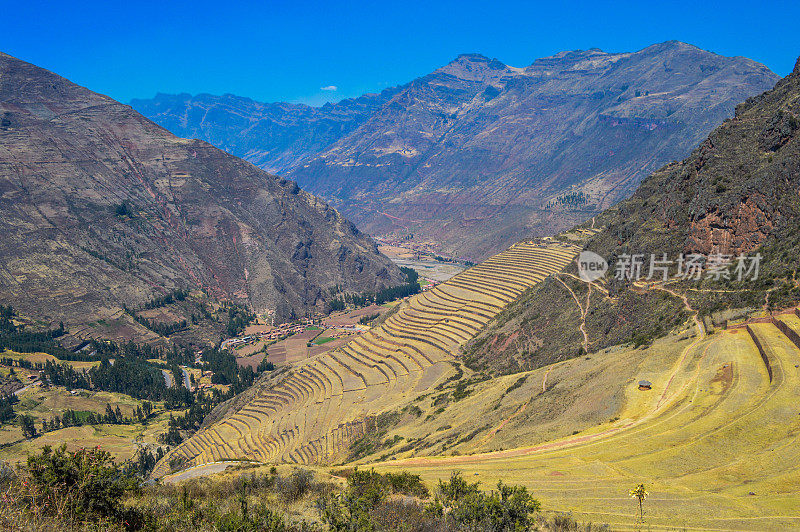 秘鲁皮萨克圣谷的印加梯田