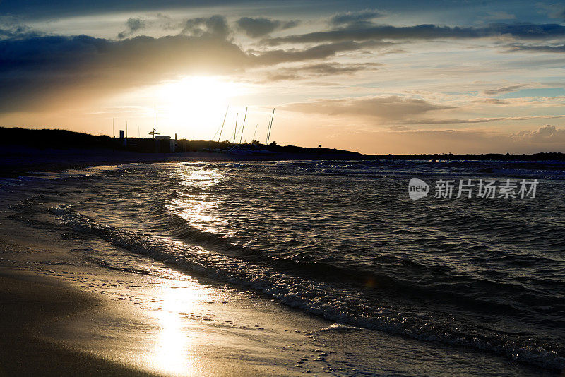 海和天空背景-日落