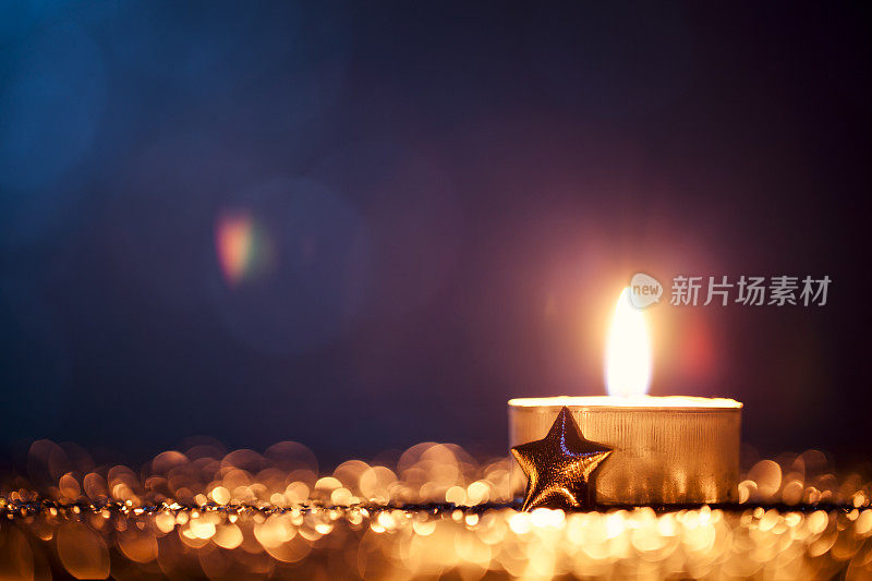 圣诞茶灯-散焦蜡烛散焦装饰金
