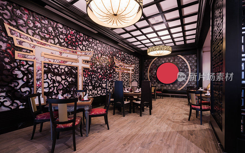传统的中国阿拉卡特餐厅设置