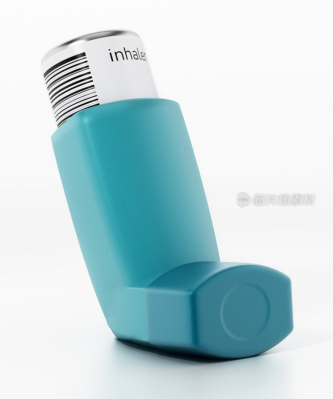 哮喘吸入器与药物管隔离白色