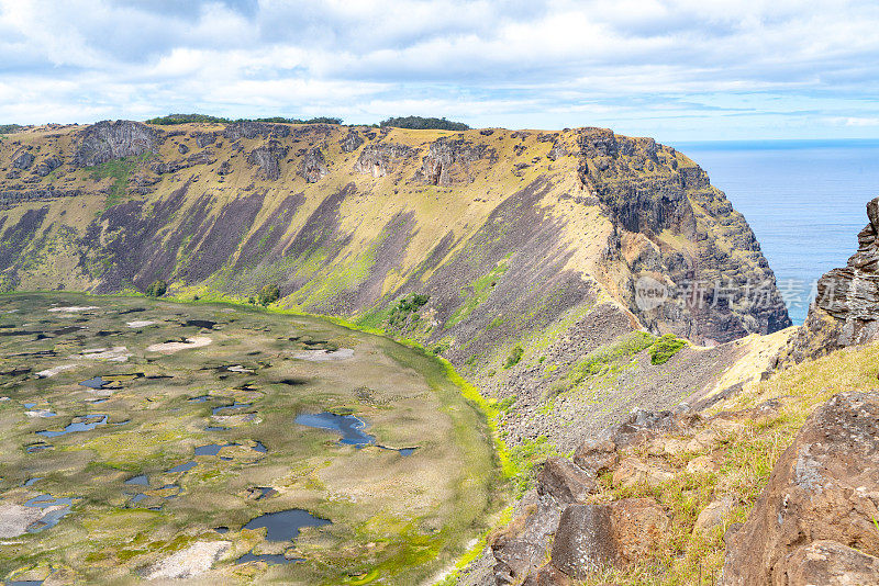 拉诺考火山口，Orongo，复活节岛，智利