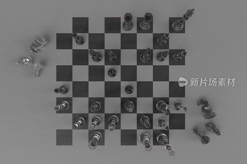 3d渲染玻璃棋子