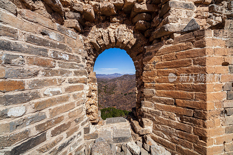 中国长城的堡垒在山区