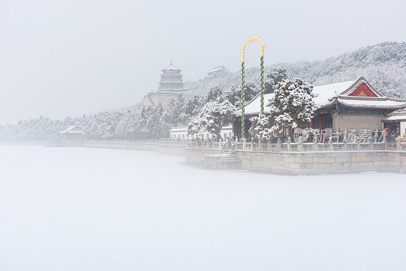 北京颐和园被白雪覆盖