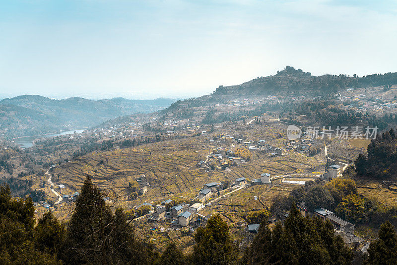 在清晨的山上