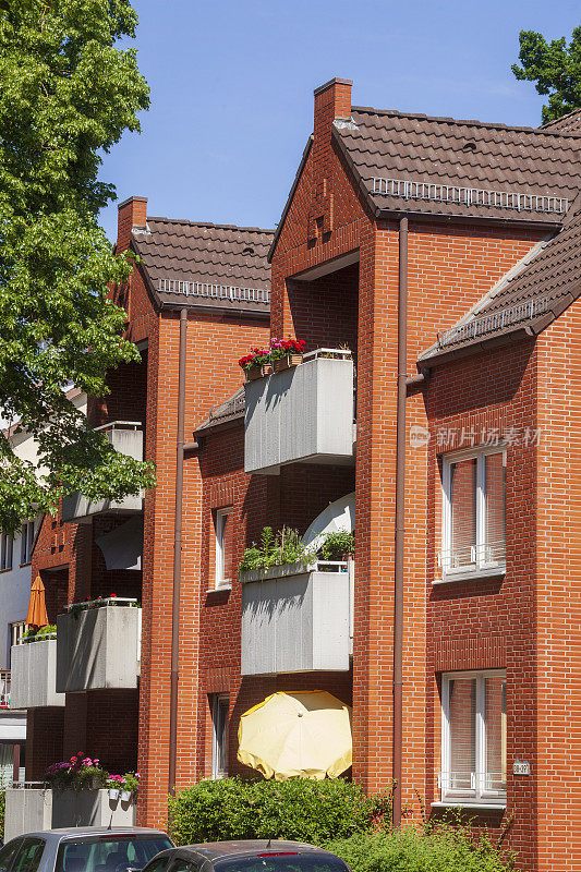 德国，不来梅，现代砖砌住宅
