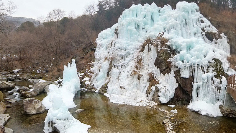 韩国的冰墙正在融化
