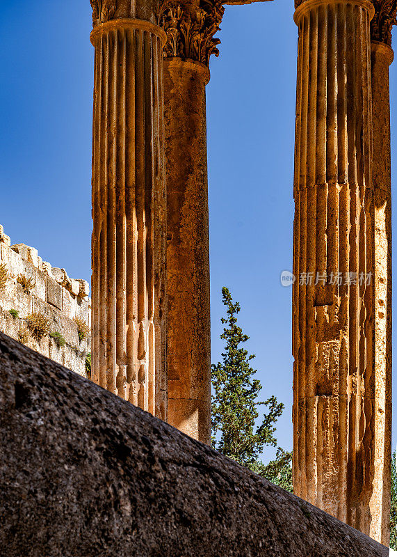 巴克斯神庙的细节，巴勒贝克，黎巴嫩