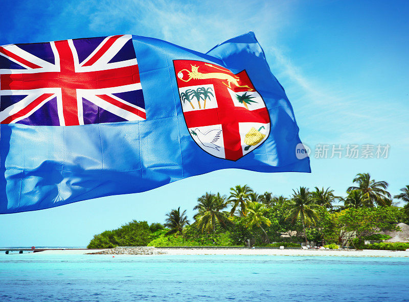 斐济旗和热带岛屿