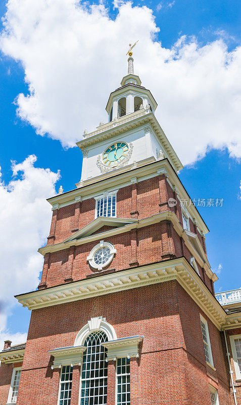 美国宾夕法尼亚州费城的独立大厅钟楼