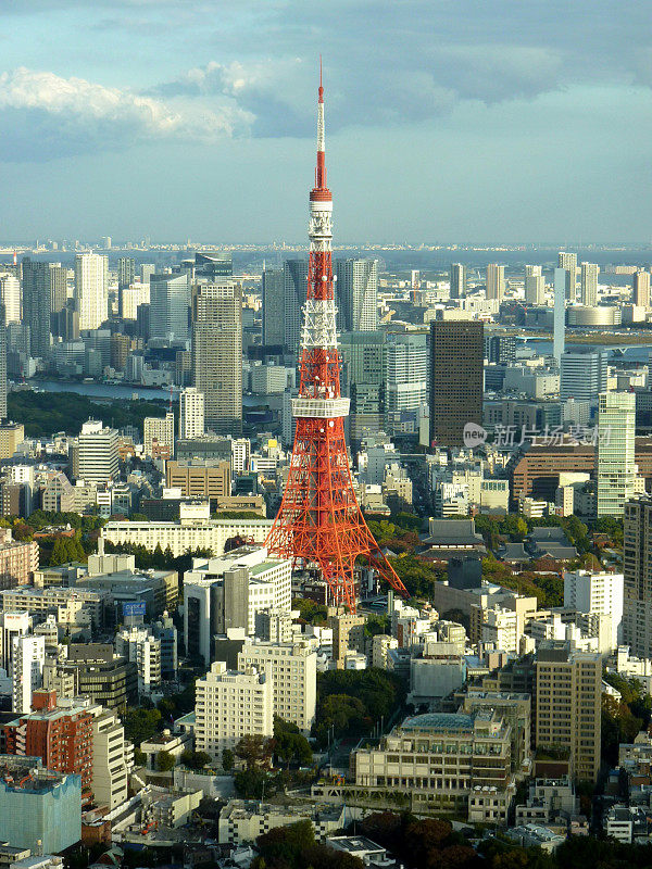 东京塔和城市景观，日本