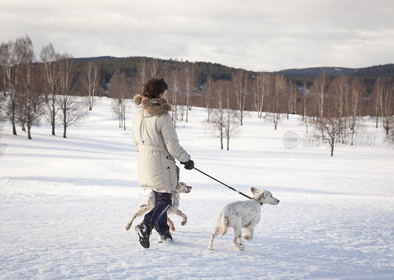 2月，挪威奥斯陆，遛狗