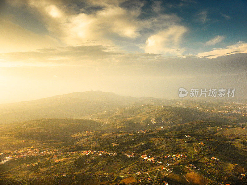 鸟瞰图的托斯卡纳山-基安蒂地区