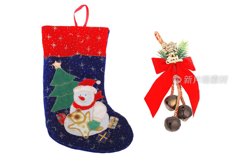 圣诞钟和袜子装饰