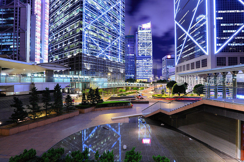 香港办公楼的夜景