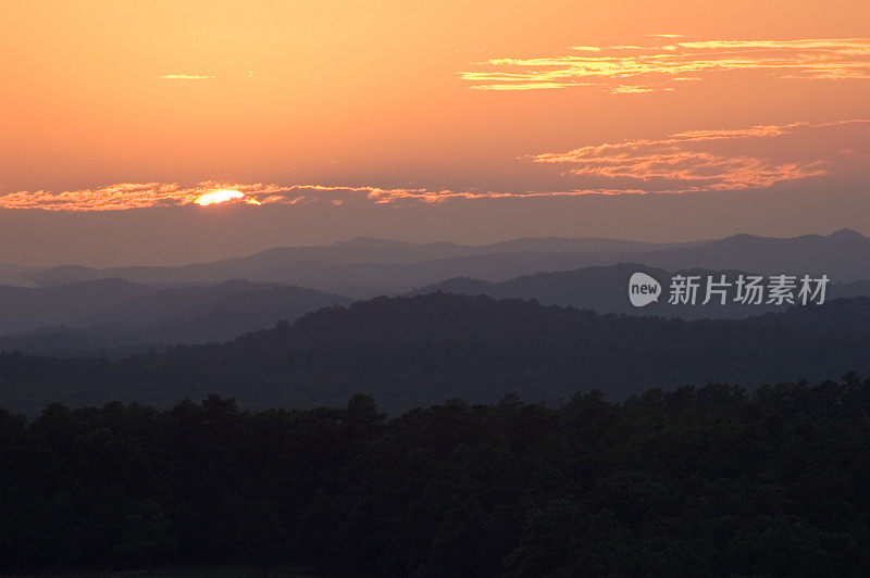 阿肯色州山日落