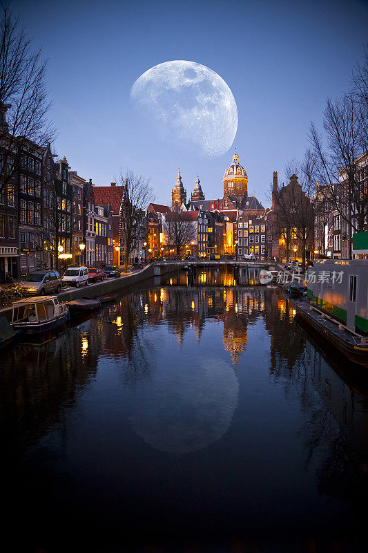 晚上在阿姆斯特丹