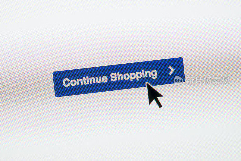 继续购物网页按钮与鼠标箭头