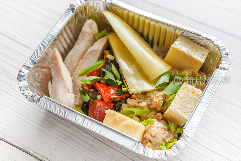 健康食品铝箔盒，饮食理念。
