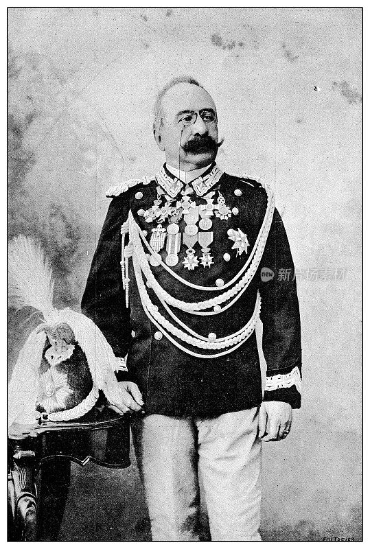 第一次意大利-埃塞俄比亚战争(1895-1896)的古董照片:奥瑞斯特·巴拉蒂里将军