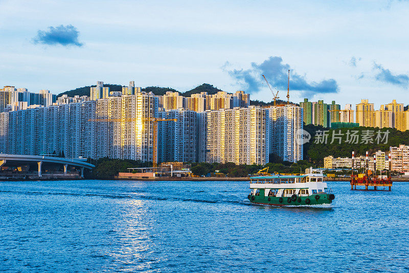 香港启德观塘观塘避风塘的无人机影像