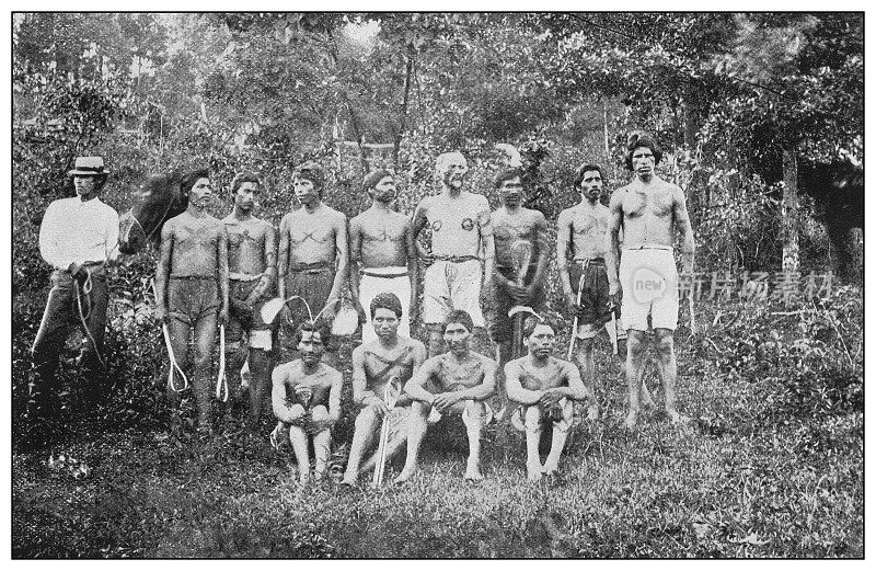 美国古老的黑白照片:切罗基人