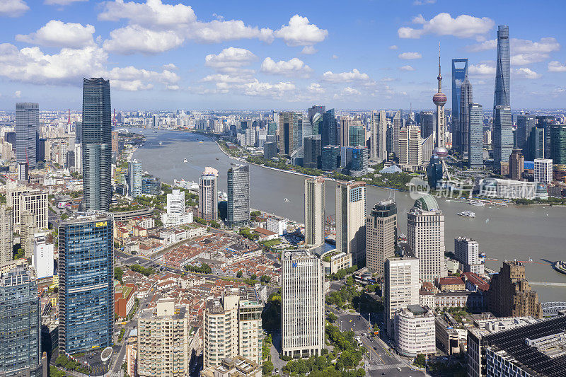 全景上海空中照片中国