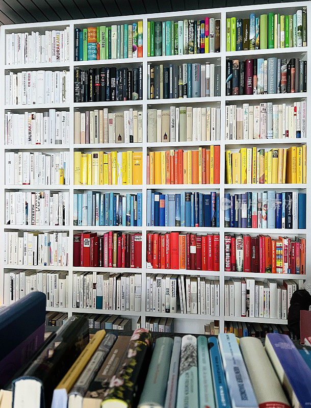 图书馆:用不同颜色的书行