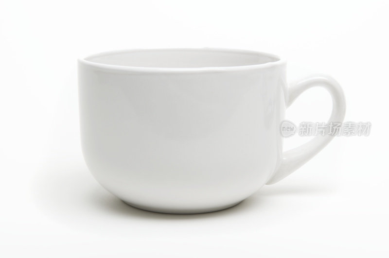咖啡杯与阴影白色背景