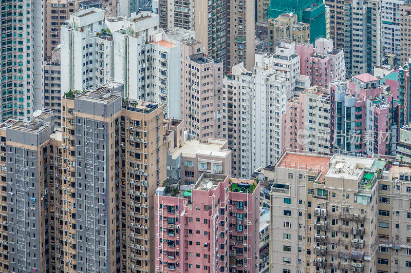 鸟瞰图的香港城市景观