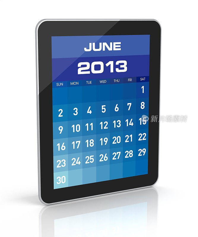 2013年6月-平板日历