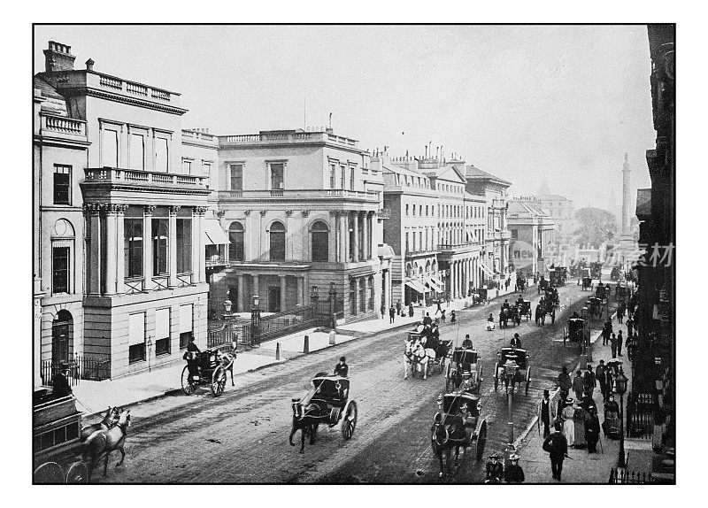 古董伦敦的照片:摄政街和滑铁卢广场