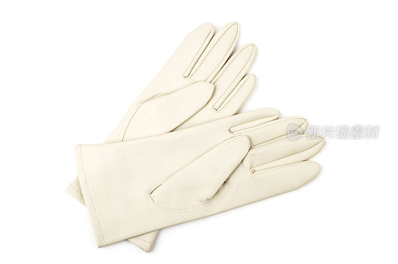 一双20世纪50年代女士白色皮手套