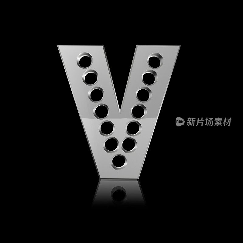 金属字母V