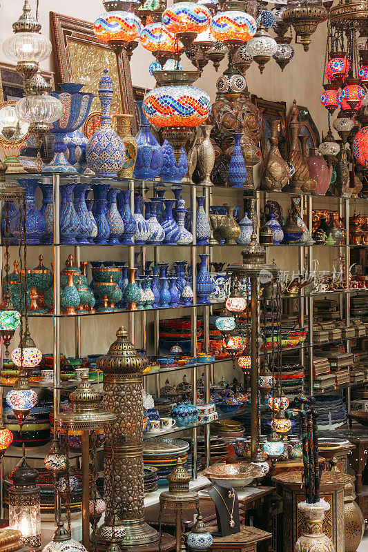 阿拉伯语纪念品商店，旅游旅游目的地