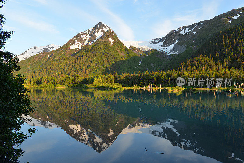 阿拉斯加山上的湖