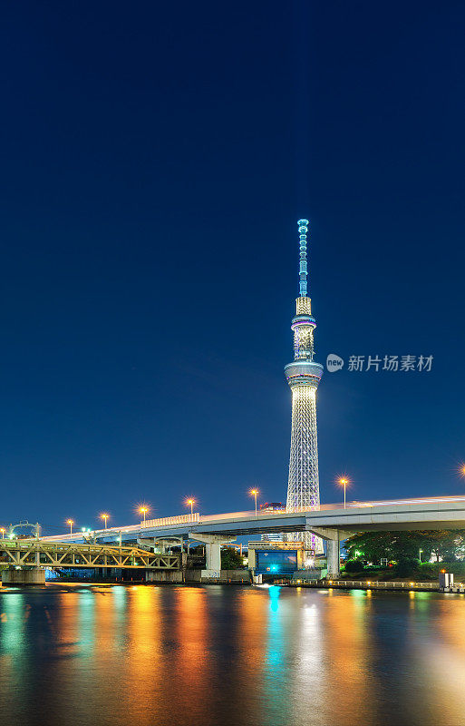 东京，日本天际线与东京天空树