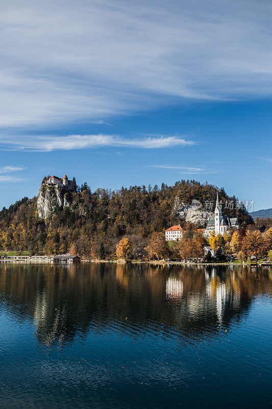 斯洛文尼亚的流血城堡和湖泊