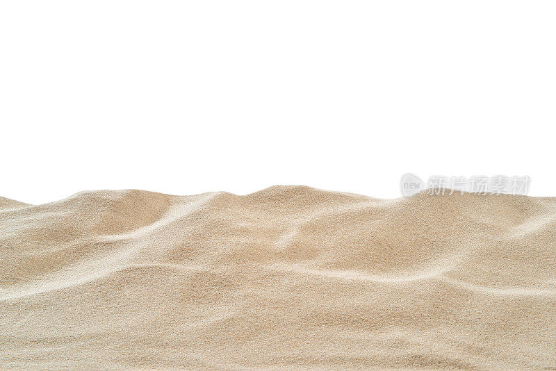 在海滩-沙丘前面的白色背景-剪切路径包括
