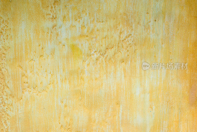 油漆水洗垃圾灰泥墙背景纹理黄色