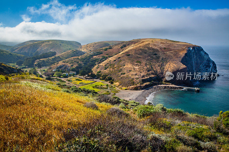 俯瞰蝎子安克雷奇，圣克鲁斯岛，加利福尼亚
