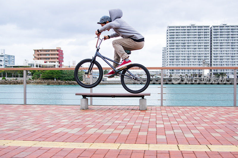 BMX骑手,平移,跟随拍摄