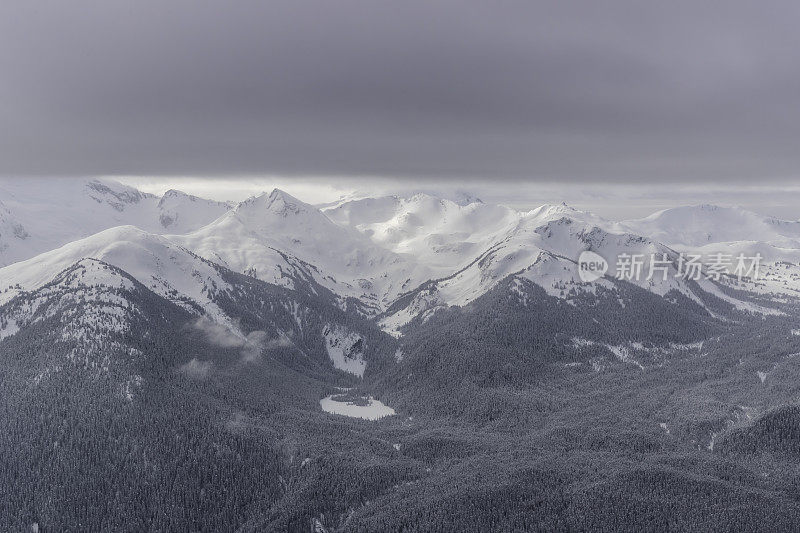 惠斯勒黑梳滑雪场自然景观全景图