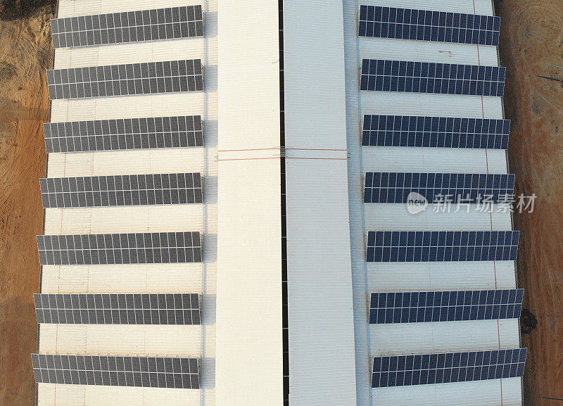 太阳能电池板可再生能源鸟瞰图