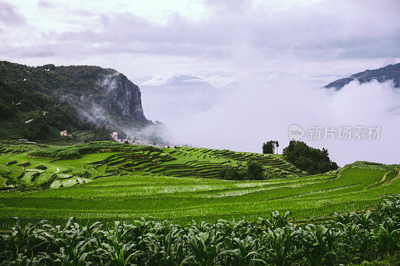 中国云南的阶地